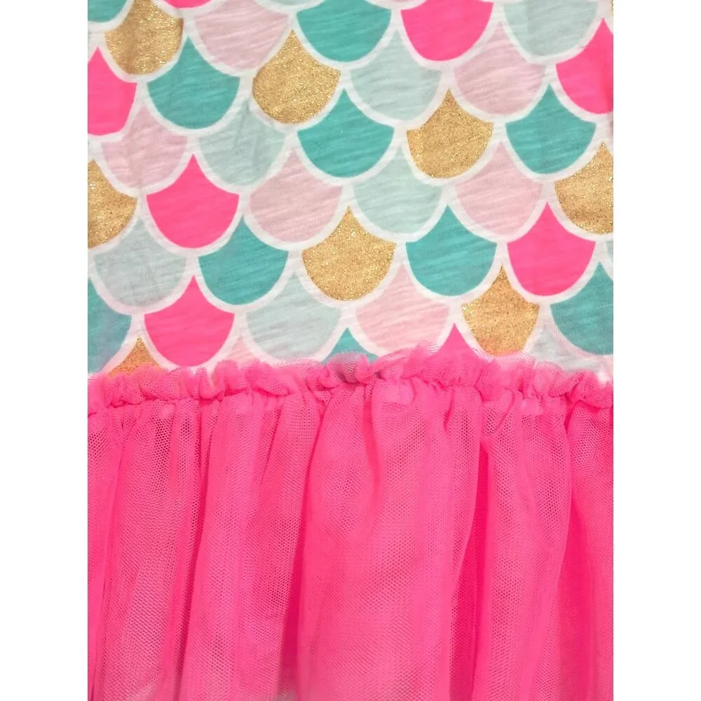 Carters Kid Mermaid Scales Print Tunic Top & 2 Pair Leggings Outfit Set Girls 5‎ - Picture 4 of 16